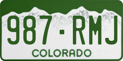 CO license plate 987RMJ