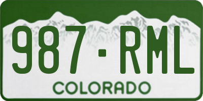 CO license plate 987RML