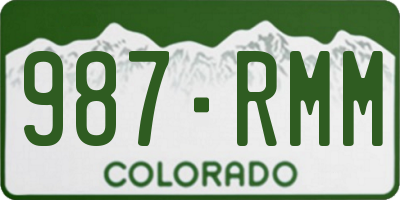 CO license plate 987RMM