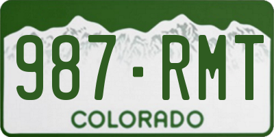 CO license plate 987RMT