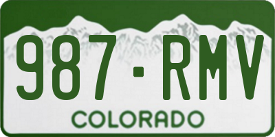CO license plate 987RMV