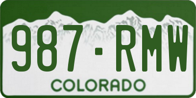 CO license plate 987RMW