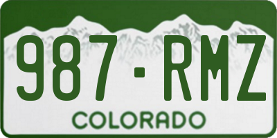 CO license plate 987RMZ