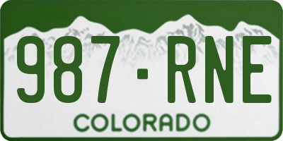 CO license plate 987RNE