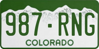 CO license plate 987RNG
