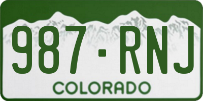 CO license plate 987RNJ