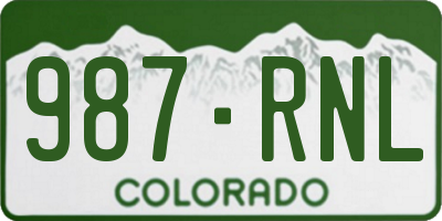 CO license plate 987RNL