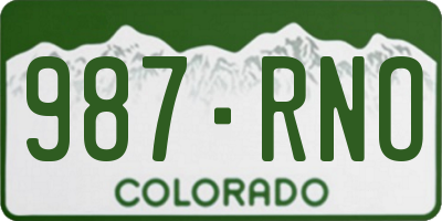 CO license plate 987RNO