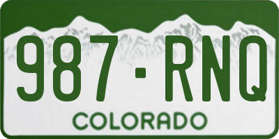 CO license plate 987RNQ