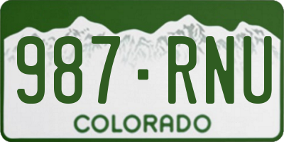 CO license plate 987RNU