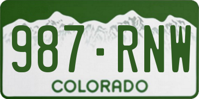 CO license plate 987RNW