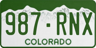 CO license plate 987RNX