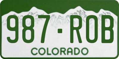 CO license plate 987ROB