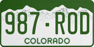 CO license plate 987ROD