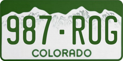 CO license plate 987ROG