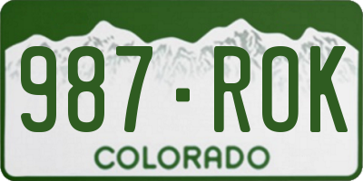 CO license plate 987ROK