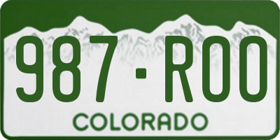 CO license plate 987ROO