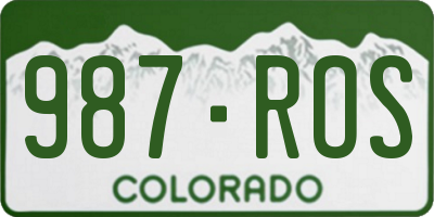 CO license plate 987ROS