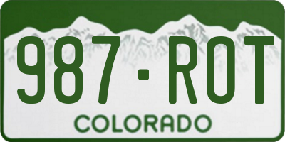 CO license plate 987ROT