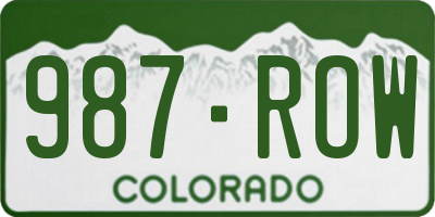 CO license plate 987ROW