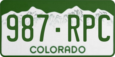 CO license plate 987RPC