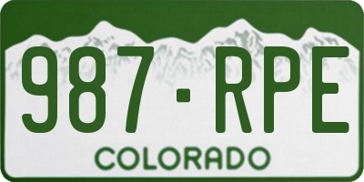 CO license plate 987RPE