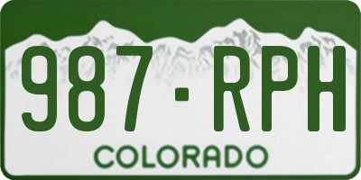 CO license plate 987RPH