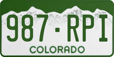 CO license plate 987RPI