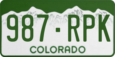 CO license plate 987RPK