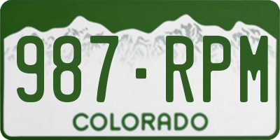 CO license plate 987RPM