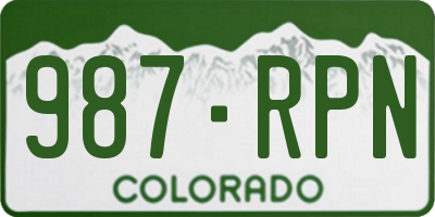 CO license plate 987RPN