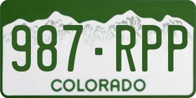 CO license plate 987RPP