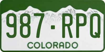 CO license plate 987RPQ