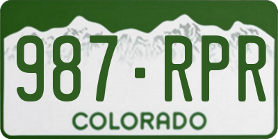 CO license plate 987RPR