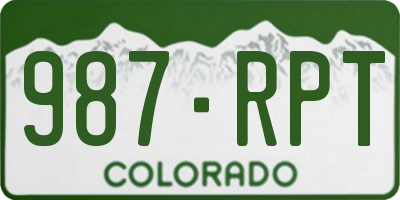 CO license plate 987RPT