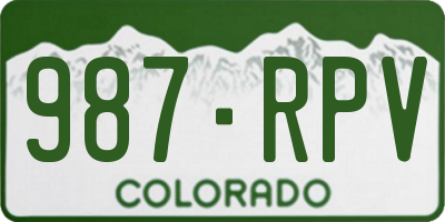 CO license plate 987RPV