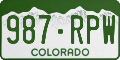 CO license plate 987RPW