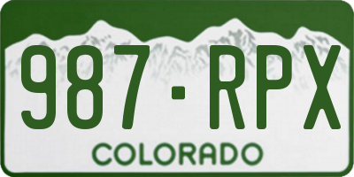 CO license plate 987RPX