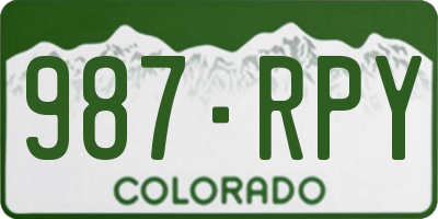 CO license plate 987RPY