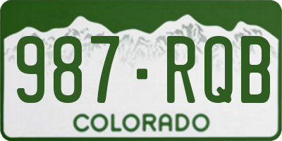 CO license plate 987RQB