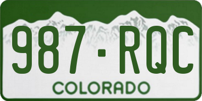 CO license plate 987RQC