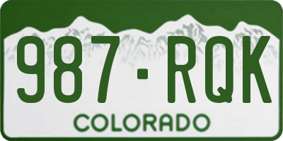 CO license plate 987RQK
