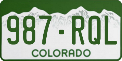 CO license plate 987RQL