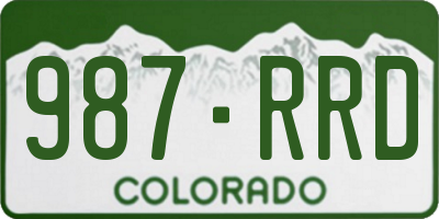 CO license plate 987RRD