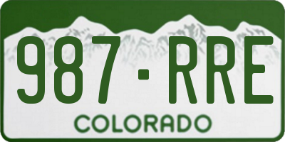 CO license plate 987RRE