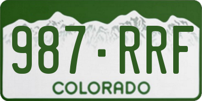 CO license plate 987RRF