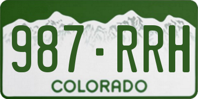CO license plate 987RRH