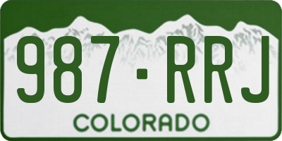 CO license plate 987RRJ
