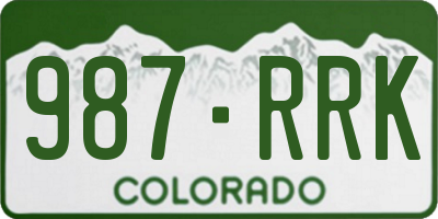 CO license plate 987RRK