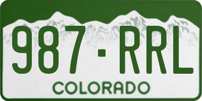 CO license plate 987RRL